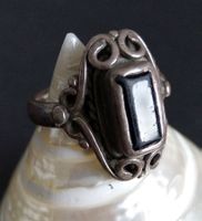 ALTER RING MIT ONYX IN 925 SILBER
