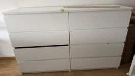2× IKEA MALM Kommoden, weiss
