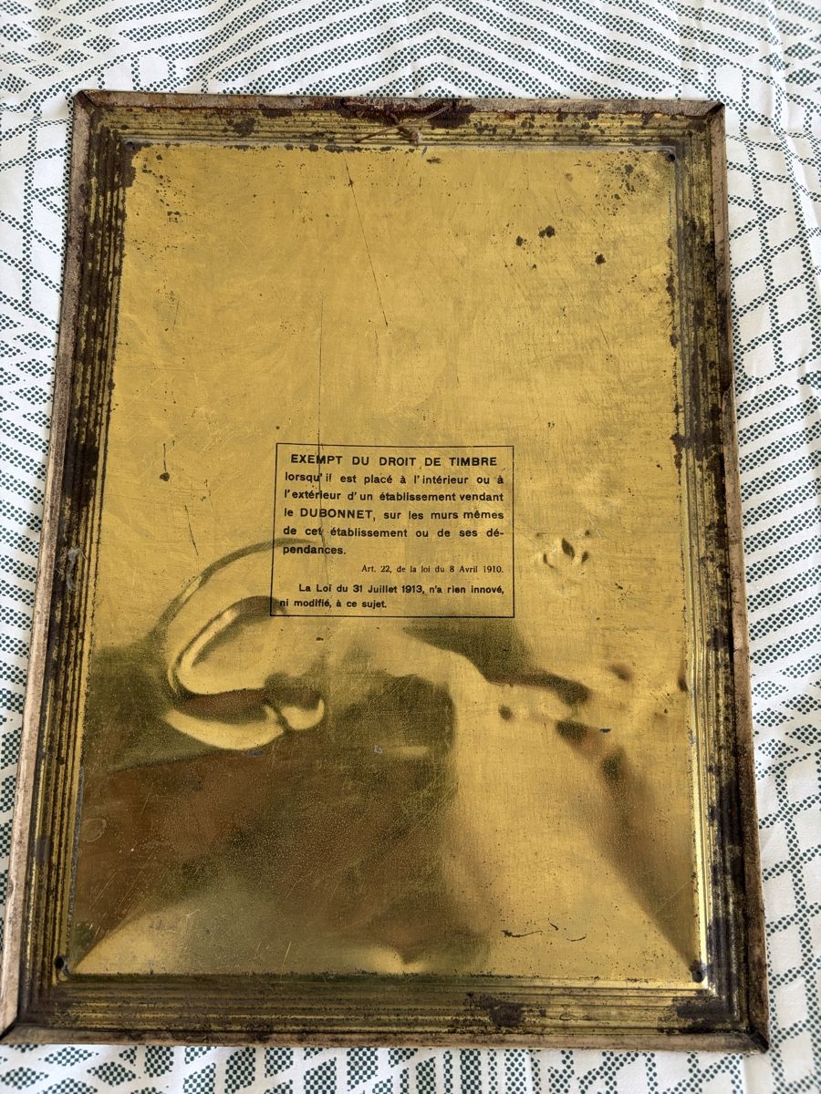 Grafiken & Lithographien: Plaque Lithographiée Authentique DUBONNET "Au Chat" – Gebraucht aus Conthey von Cathlouz 2
