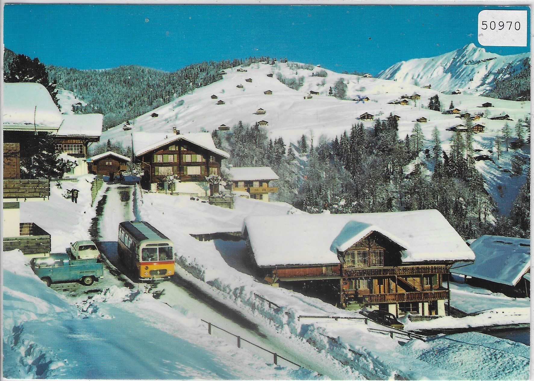 Cartoline postali: Habkern im Winter mit Postauto – Usato da Ettingen venduto da Kartenplanet