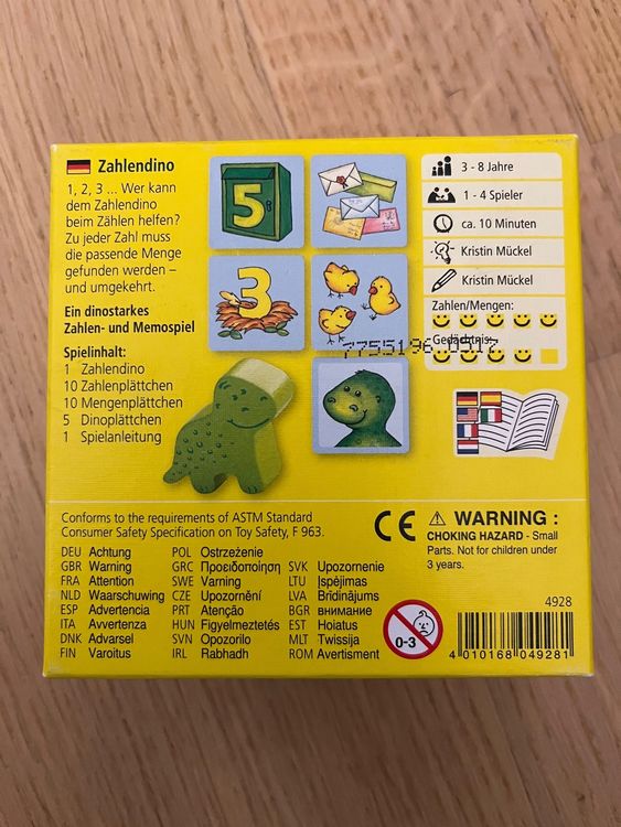 Haba Spiel Zahlendino spielend Zahlen lernen ab 3 Jahren | Kaufen auf