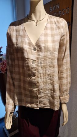 Lässige Blusenjacke Gr. M, " Mango" , Neu, beige/weiss,
