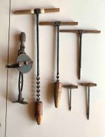 Alte Bohrer-Sammlung, 6 Stück, Handbohrer, Werkzeug Antik