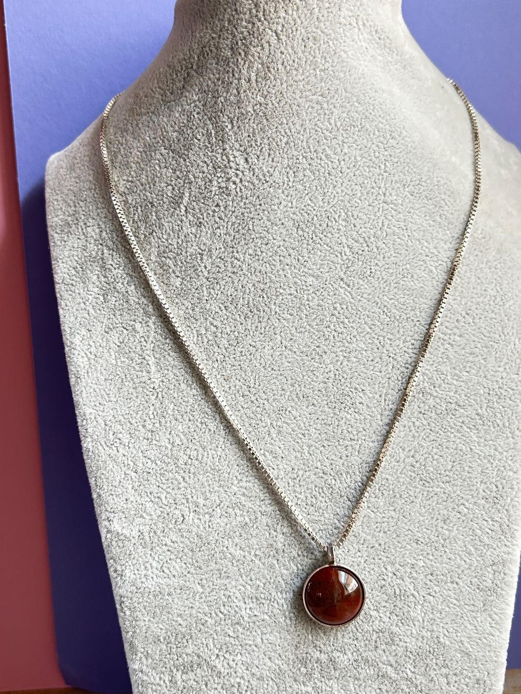 Catenine: Silberkette mit Anhänger, JASPIS, Modern – Usato da Laufen venduto da belleskulptur 1