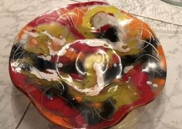 Vassoio in vetro artistico