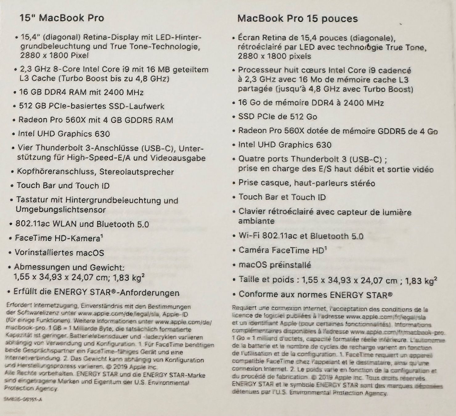 Apple Portables: À vendre, MacBook Pro 15" de 2019 avec Touch Bar – D'occasion à Boudry par Pierre-Alain2017 6