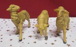 Krippenfigur - 3 Schafe