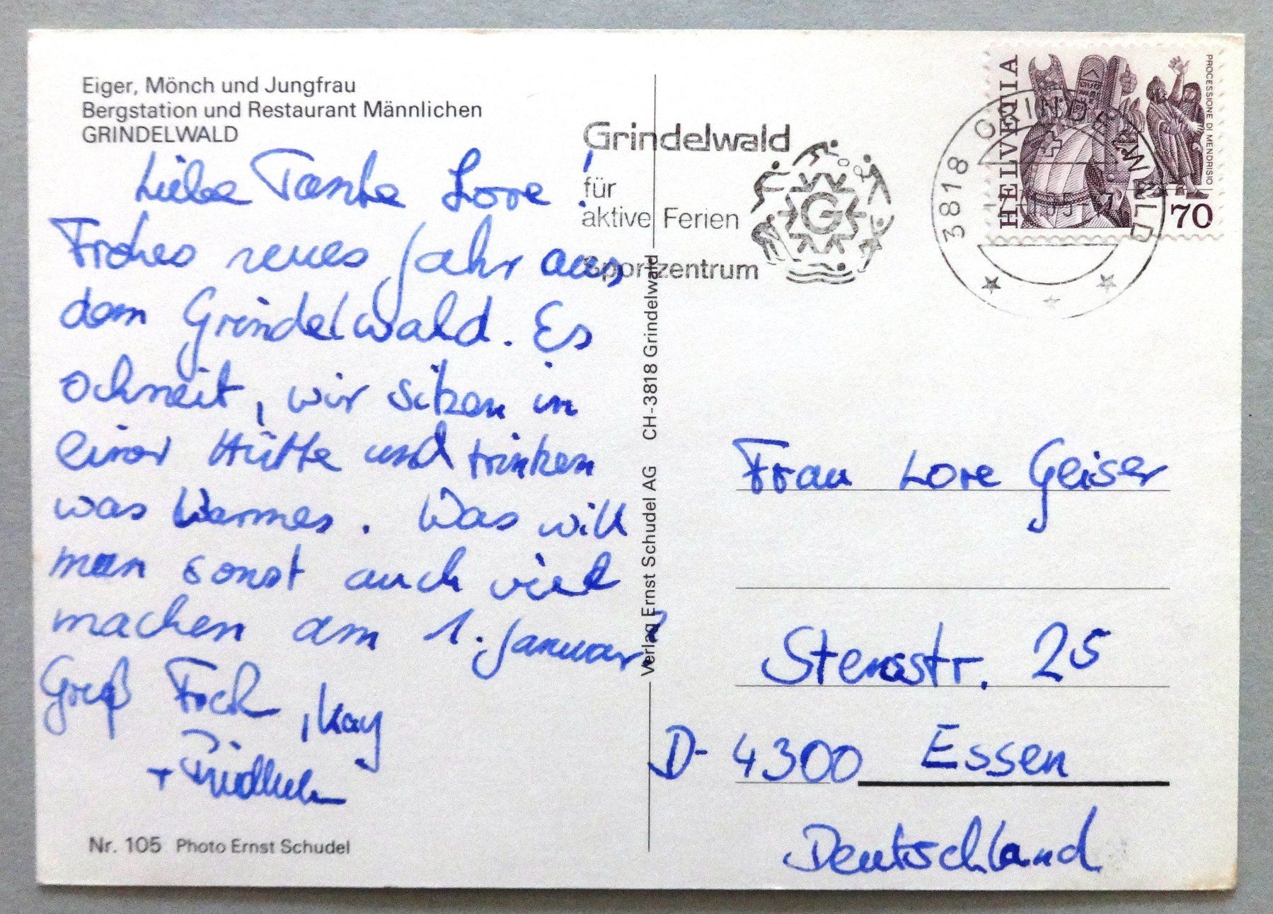 Cartoline postali: Bergstation und Rest. Männlichen, Grindelwald – Usato da Fétigny venduto da Billy2miny 1