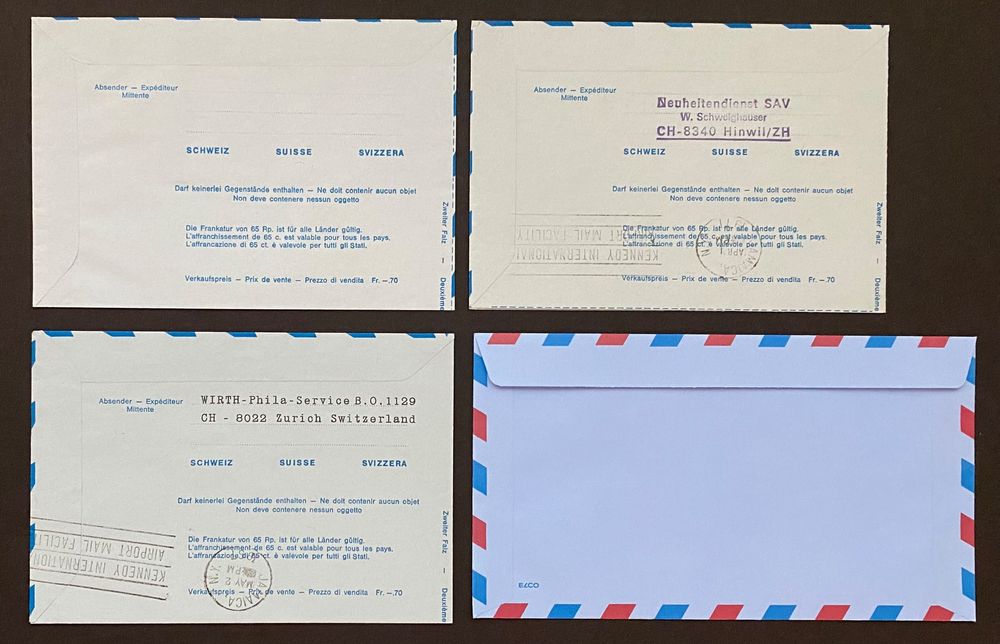 Brief Los Luftpost par avion (Usato) a Lodano per CHF 1 con consegna