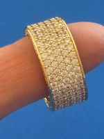 Luxus Elegante Ring Memoire Zirkonia 18/8 Farbe : Gold
