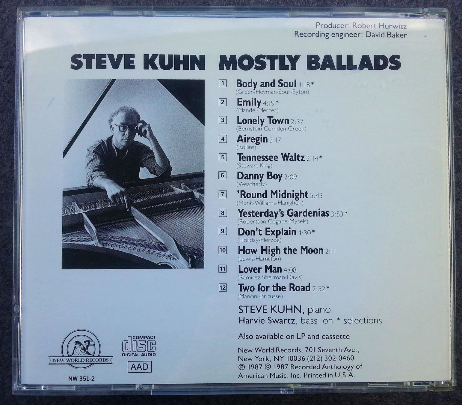 CD: CD Steve Kuhn – Mostly Ballads, 1987 – Usato da Oberriet SG venduto da Manick 1