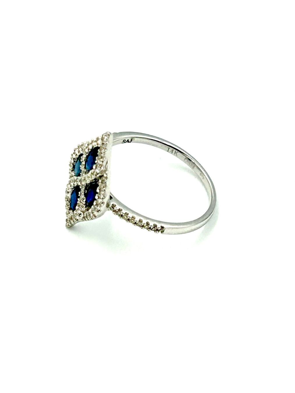 Anelli: Bague Or blanc 14K Saphir et diamants – Usato da Renens VD venduto da rom_v9jv 5