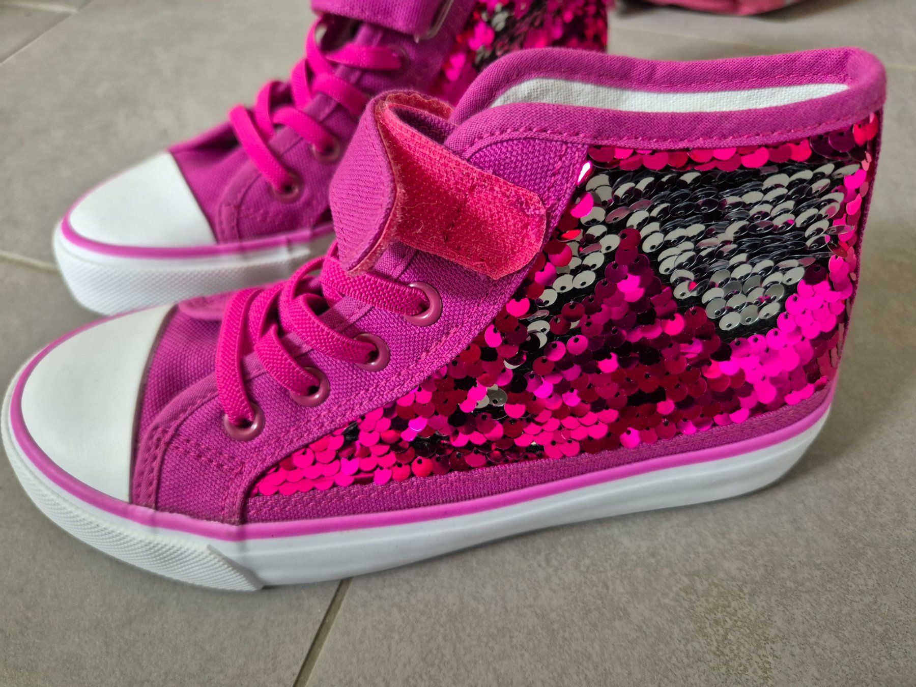 Scarpe per ragazze: Pinke Glitter Mädchenturnschuhe, Grösse 34 – Nuovo (secondo la descrizione) da Port venduto da nat_8thm 4