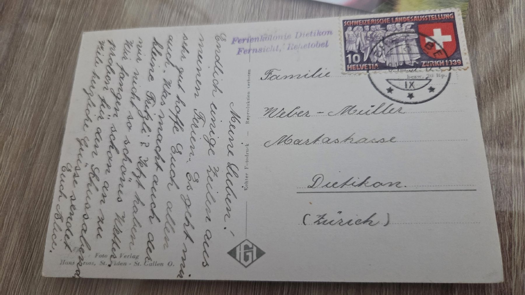 Ansichtskarten: 1939 Ansichtskarte Rehtobel – Gebraucht aus Arni AG von Moth68 1