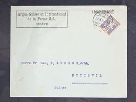 CL23 Enveloppe + Timbre Suisse 1924