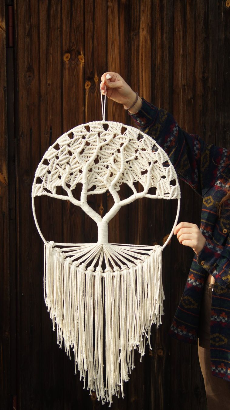 Tutte le decorazioni: Handgefertigter Makramee-Lebensbaum, Boho-Dekoraration ø40cm – Nuovo e nell'imballaggio originale da Tafers venduto da JP911 2