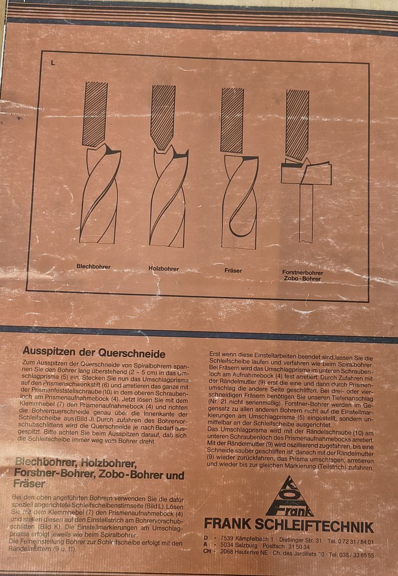 Tutte le macchine: Bohrerschärfgerät Bohrerschleifmaschine – Usato da Buch b. Frauenfeld venduto da Hoebberreal 4
