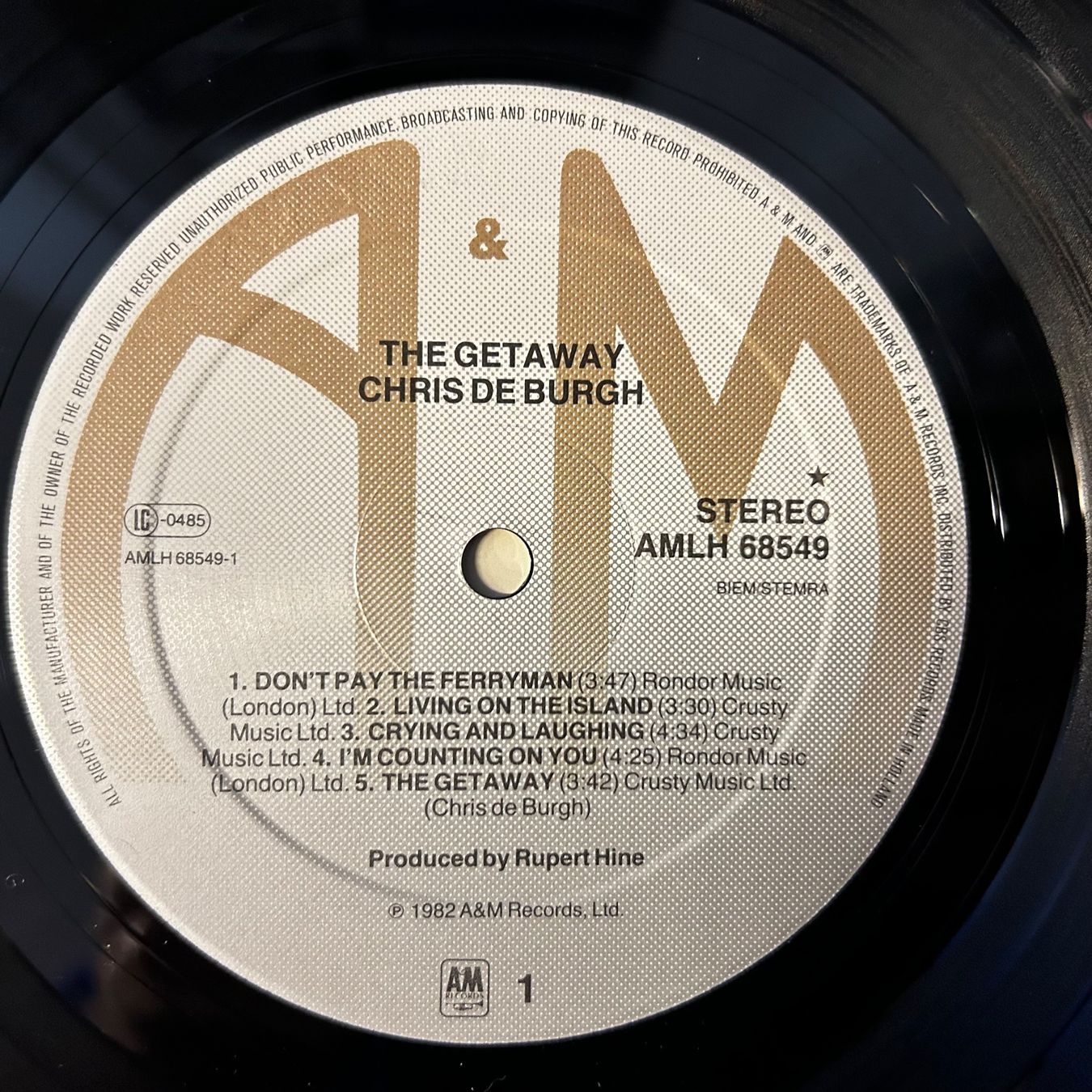Schallplatten: Chris de Burgh - The Getaway LP - 1982 - Vinyl Schallplatte – Gebraucht aus Aesch BL von BernisFlomi 2