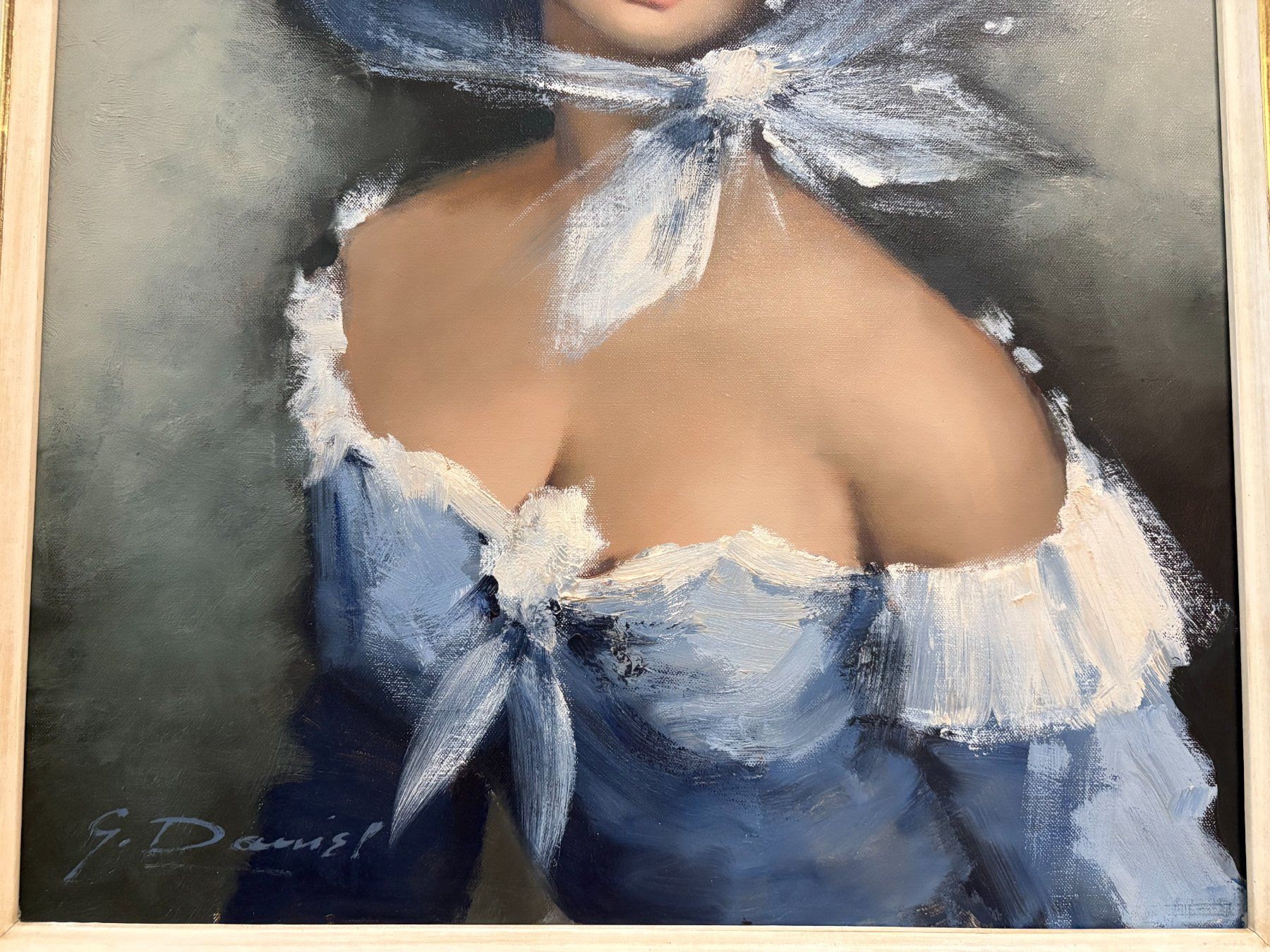 Tableaux: 71x81/ G.Daniel/ Öl Gemälde elegante Dame wunderhübsch – D'occasion à Ottenbach par TimelessEmotions. 5