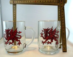 Gläser (mit "Wales Drachen")