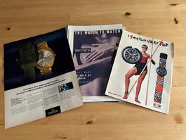 SWATCH OMEGA SCHWEIZER UHREN tolle Reklamen inkl. 80's Kult
