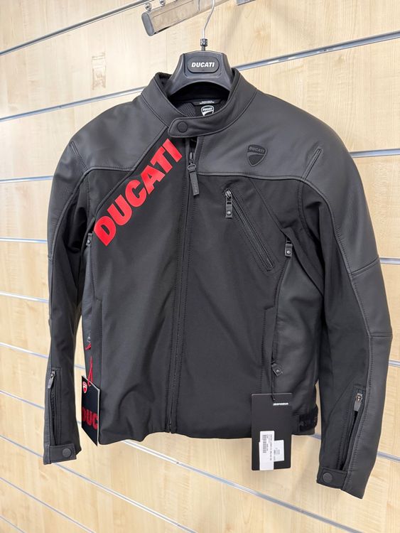 Ducati Logo C1 Herren Kurzjacke aus Leder und Gewebe, 50 (Neu