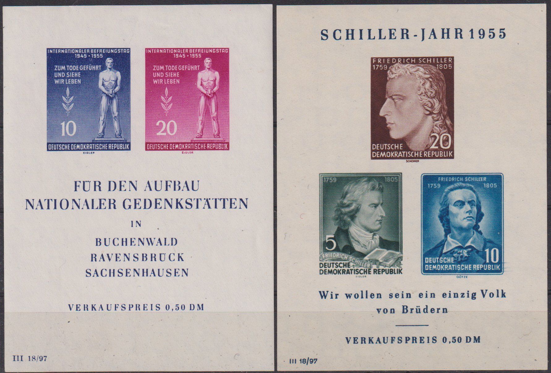 Alle Briefmarken: DDR 1955: Block 11 + 12 ** – Neu (gemäss Beschreibung) aus Eschlikon TG von PhilCon