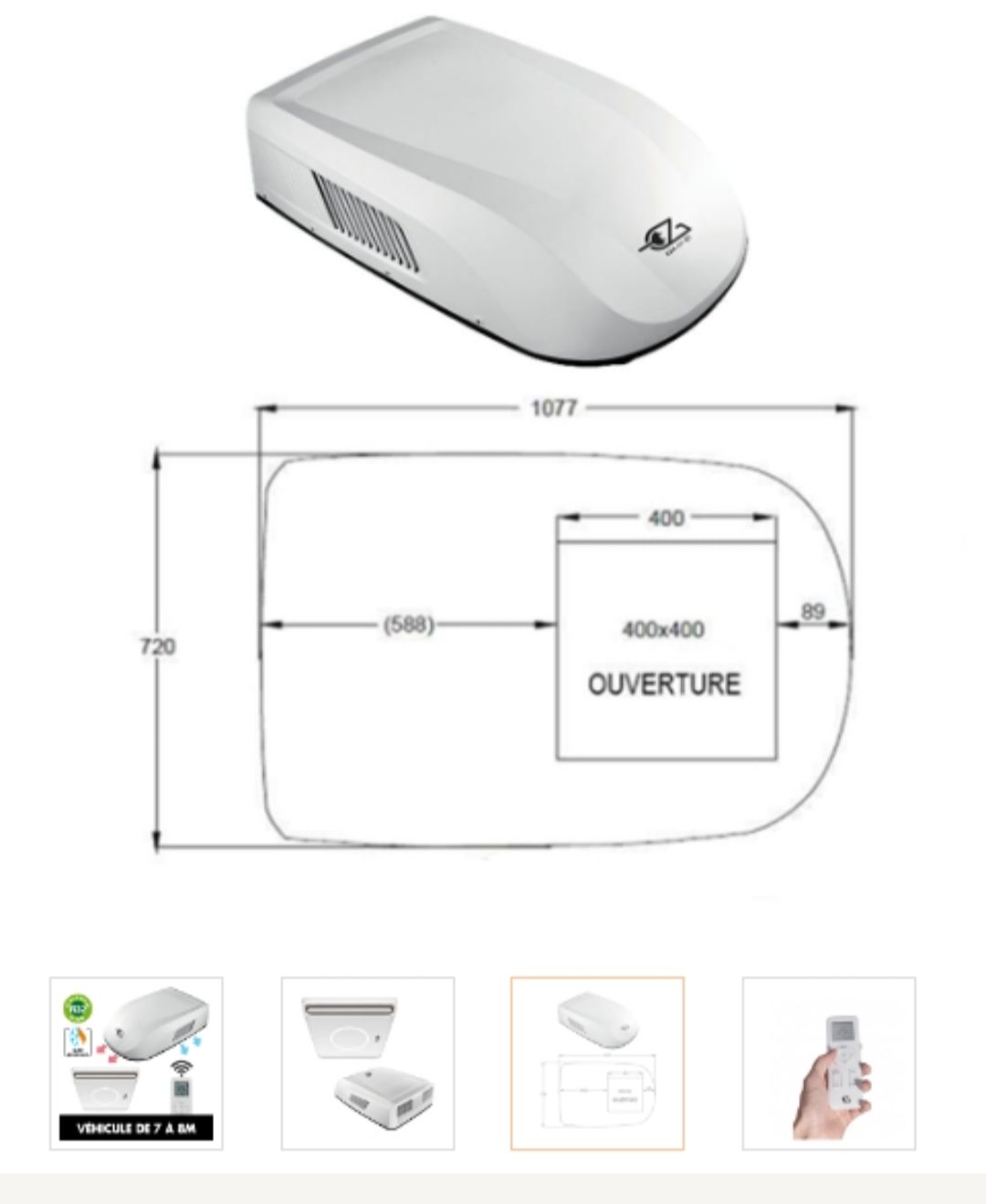 Condizionatori: Climatiseur de toit EZA Connect, reversible chaud/froid – Usato da Fleurier venduto da Reneli53 2