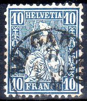 MAGADINO SITZENDE HELVETIA 10 FRANCO WEISSES PAPIER - NE31