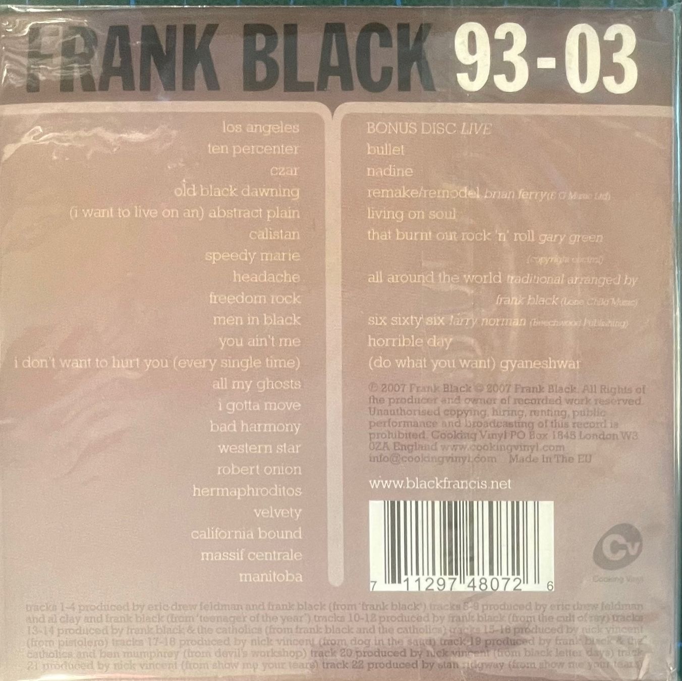 CD: Frank Black: 93-03 (mit Bonus-Disc) – Usato da Wettswil venduto da osoma99 1
