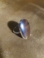 Schöner Ring NEU echtes Silber Büffelhorn originell 17-19 mm
