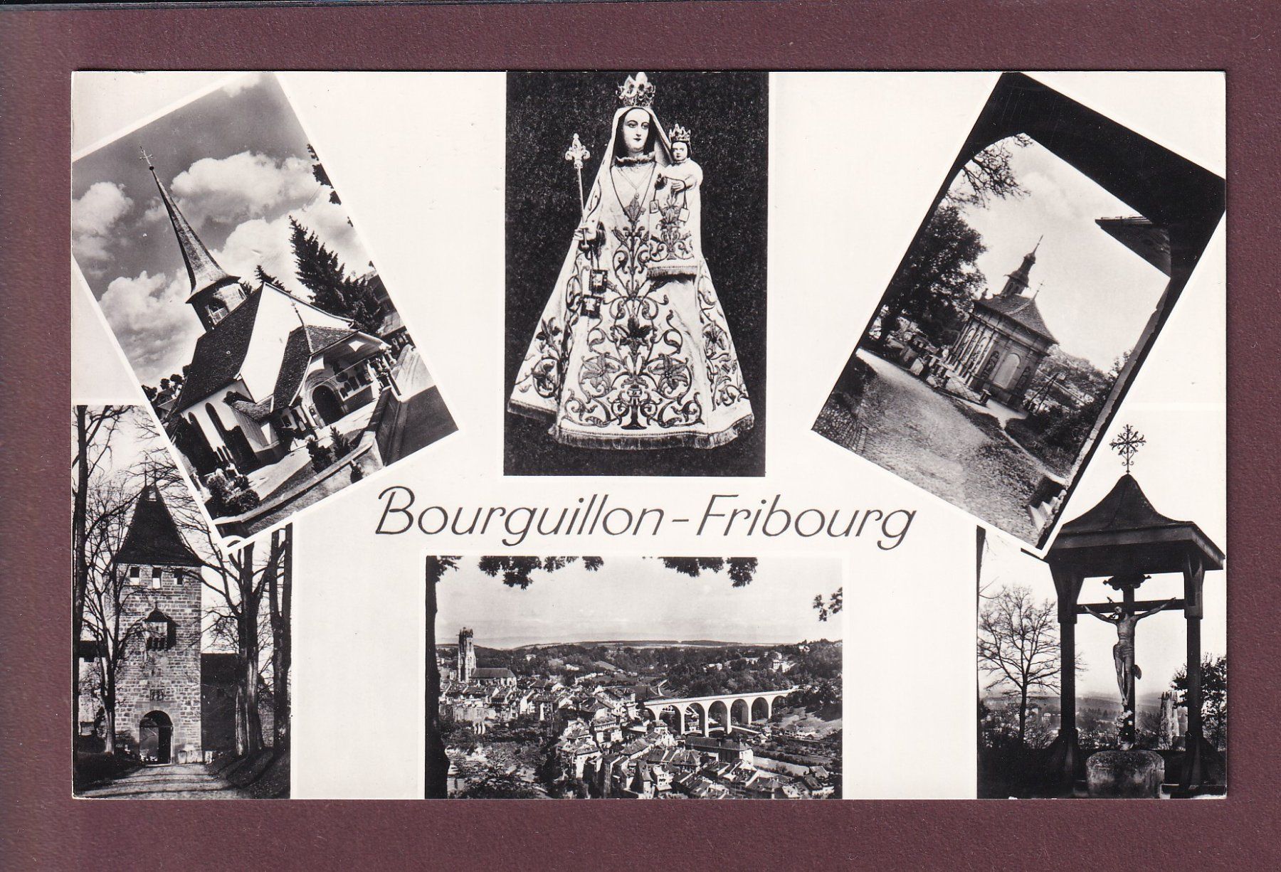 Cartoline postali: BOURGUILLON - Fribourg – Usato da Pully venduto da nicecards