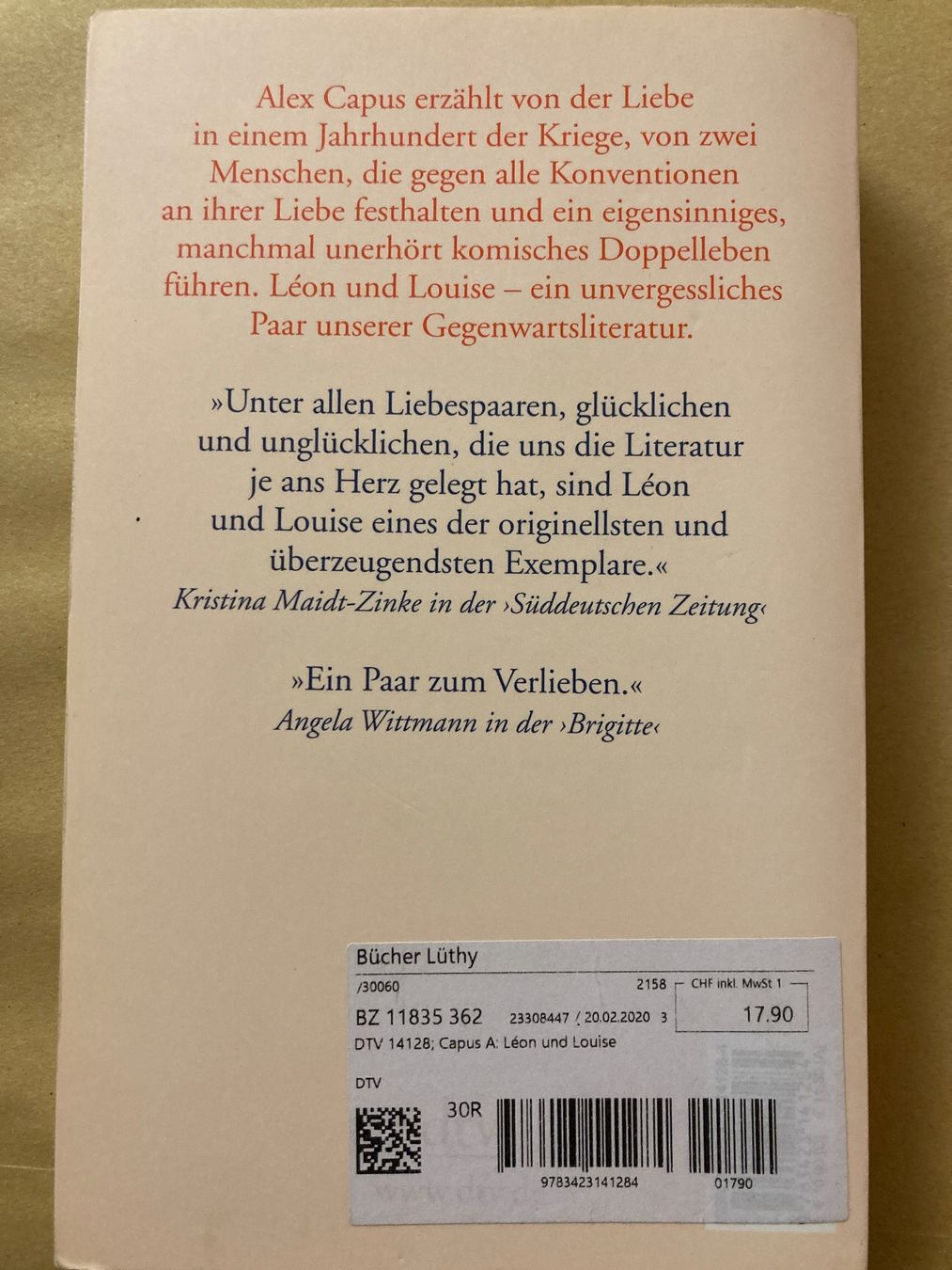 Libri: Alex Capus, Léon und Louise – Usato da Baden venduto da Yoyo1 1