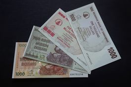 Lot: 4x ZIMBABWE (Hyperinflation) 2007/2008