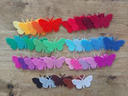 10 Stück Filz Schmetterlinge 7.5x5 cm gestanzt, die cuts