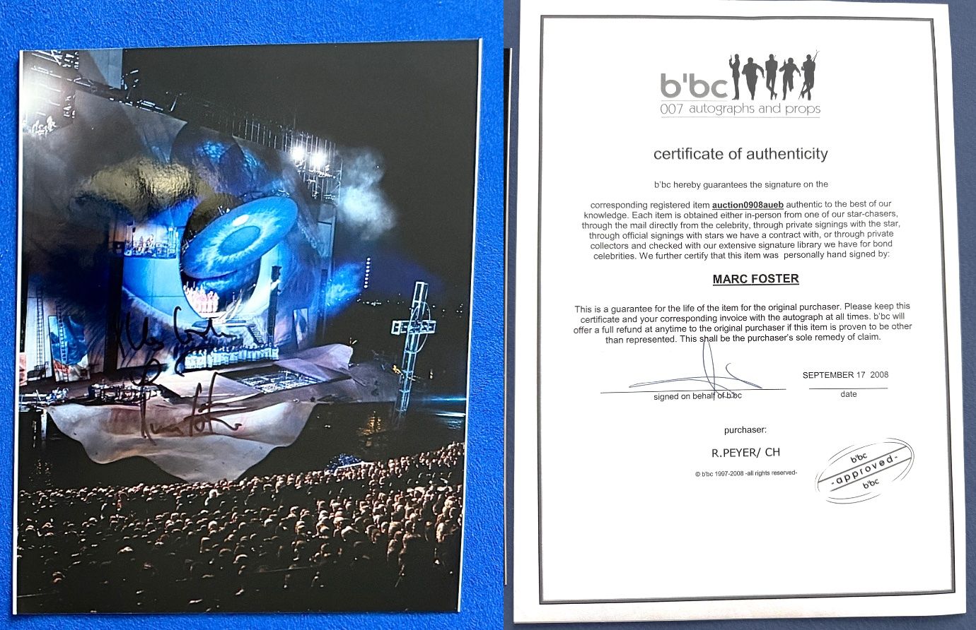 Autografi: JAMES BOND Quantum of Solace Requisite + Autogramm ORIGINAL – Usato da Solothurn venduto da StarsInYourHome 2