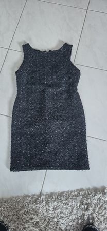 Apricot Kleid, Grösse S, Schwarz Glitzer - Festlich!