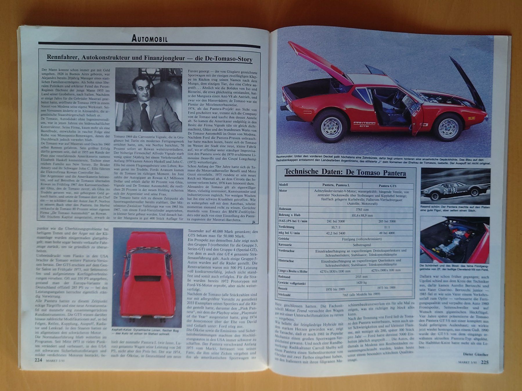 Riviste & Magazine: De Tomaso Pantera (01) - Oldtimer-Markt 3/93 – Usato da Gonten venduto da Gaetzimat5 2