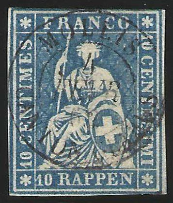 Alle Briefmarken: Strubel 23G, gestempelt Mollis – Gebraucht aus Wildhaus von Brunphil