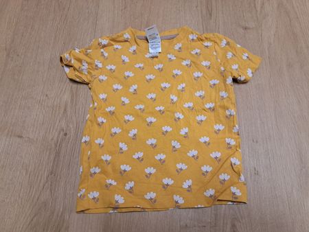 Kinder T-Shirt Gr. 92 PUSBLU Blumenmuster gelb neu