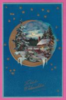 Prägekarte Fröhliche Weihnachten gel 1909