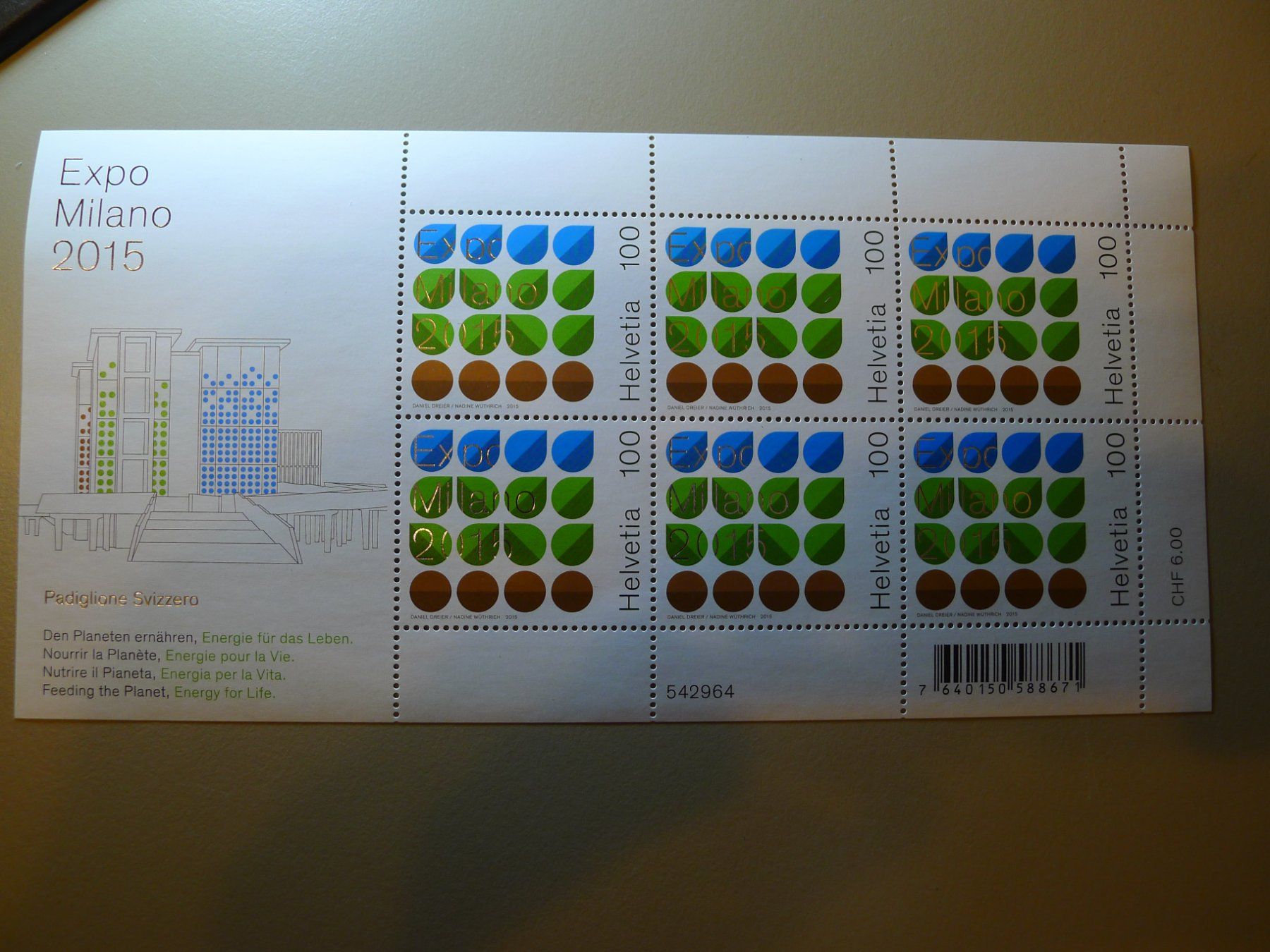 Tutti i francobolli: 2015, 1546, Sonderbogen Expo Milano, Postfrisch** – Nuovo (secondo la descrizione) da Dagmersellen venduto da Zwitschzwitsch