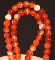 Stein Perlen Strang L-8917 – Roter Sardonyx Achat 4mm 37,5cm