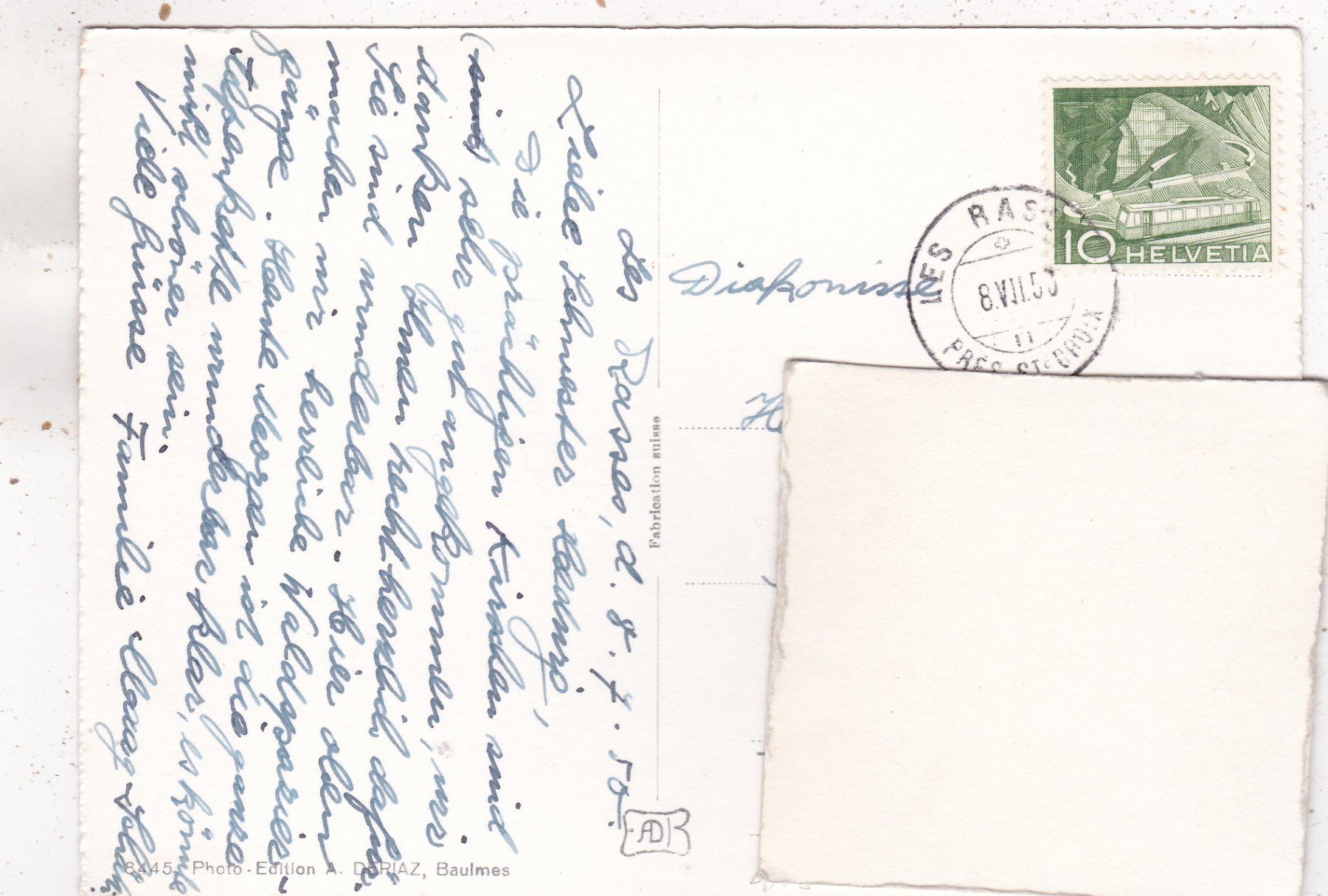 Ansichtskarten: Les Rasses 1950 – Gebraucht aus Herisau von Lisegrat2008 1