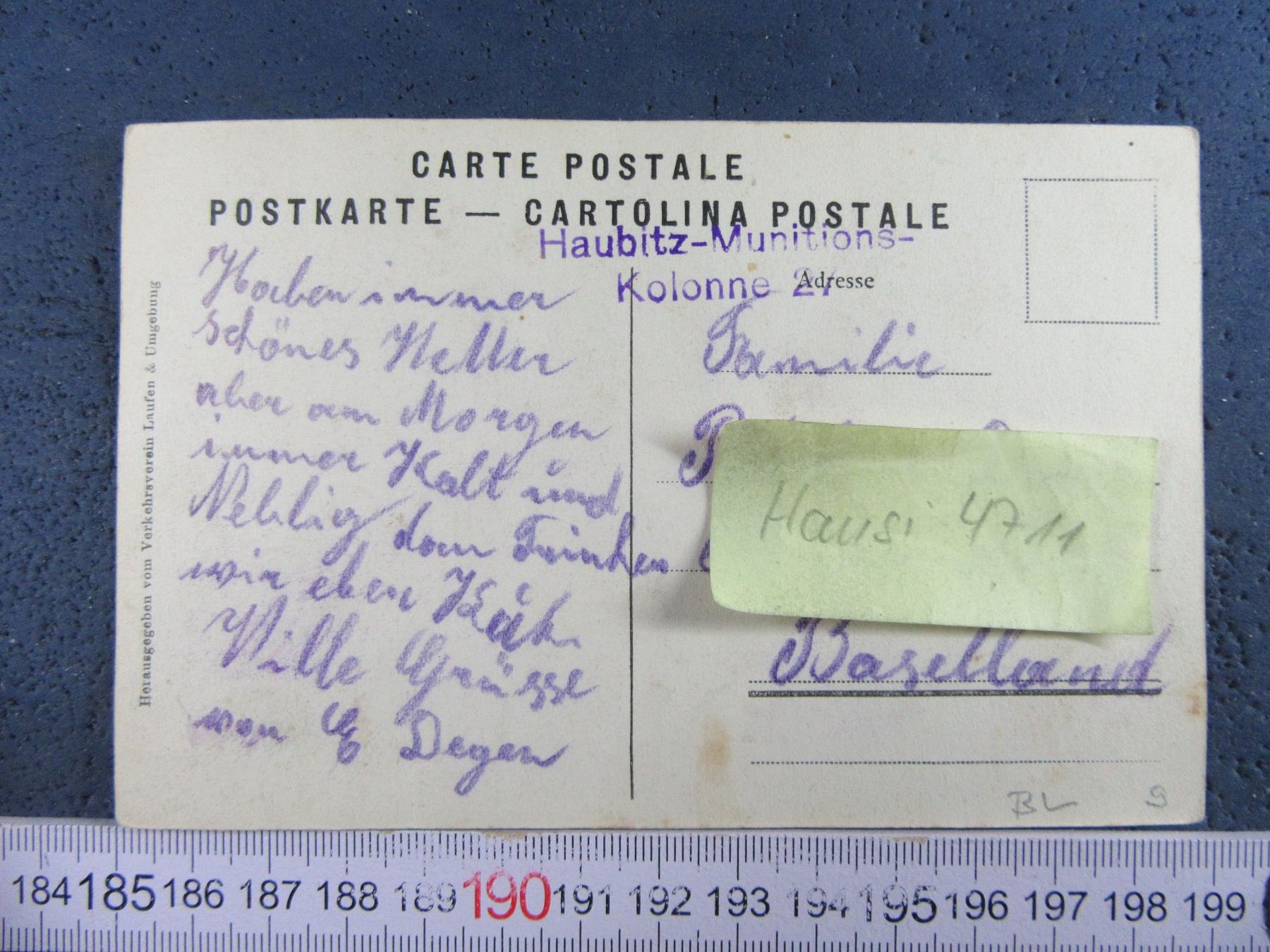 Cartoline postali: SCHLOSS MÜNCHENSTEIN BIRSTHAL BL AK – Usato da Ettingen venduto da Hausi4711 1