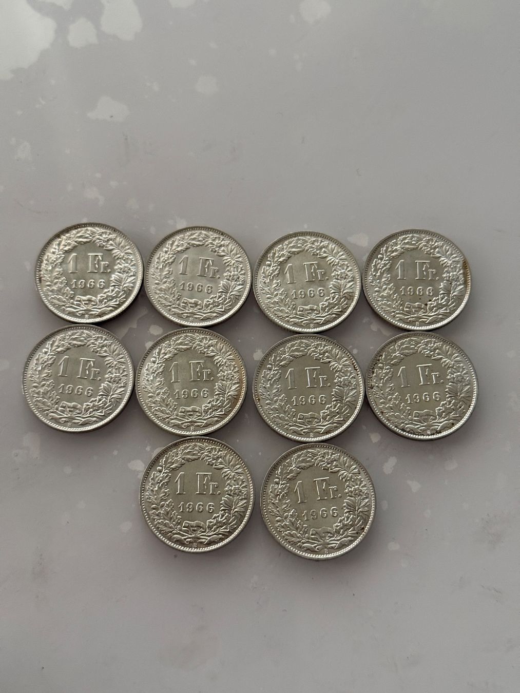 Tutti le monete: 10 x 1 Franken 1966  Silber  Stgl – Nuovo (secondo la descrizione) da Wallisellen venduto da SWISS_SILVER1