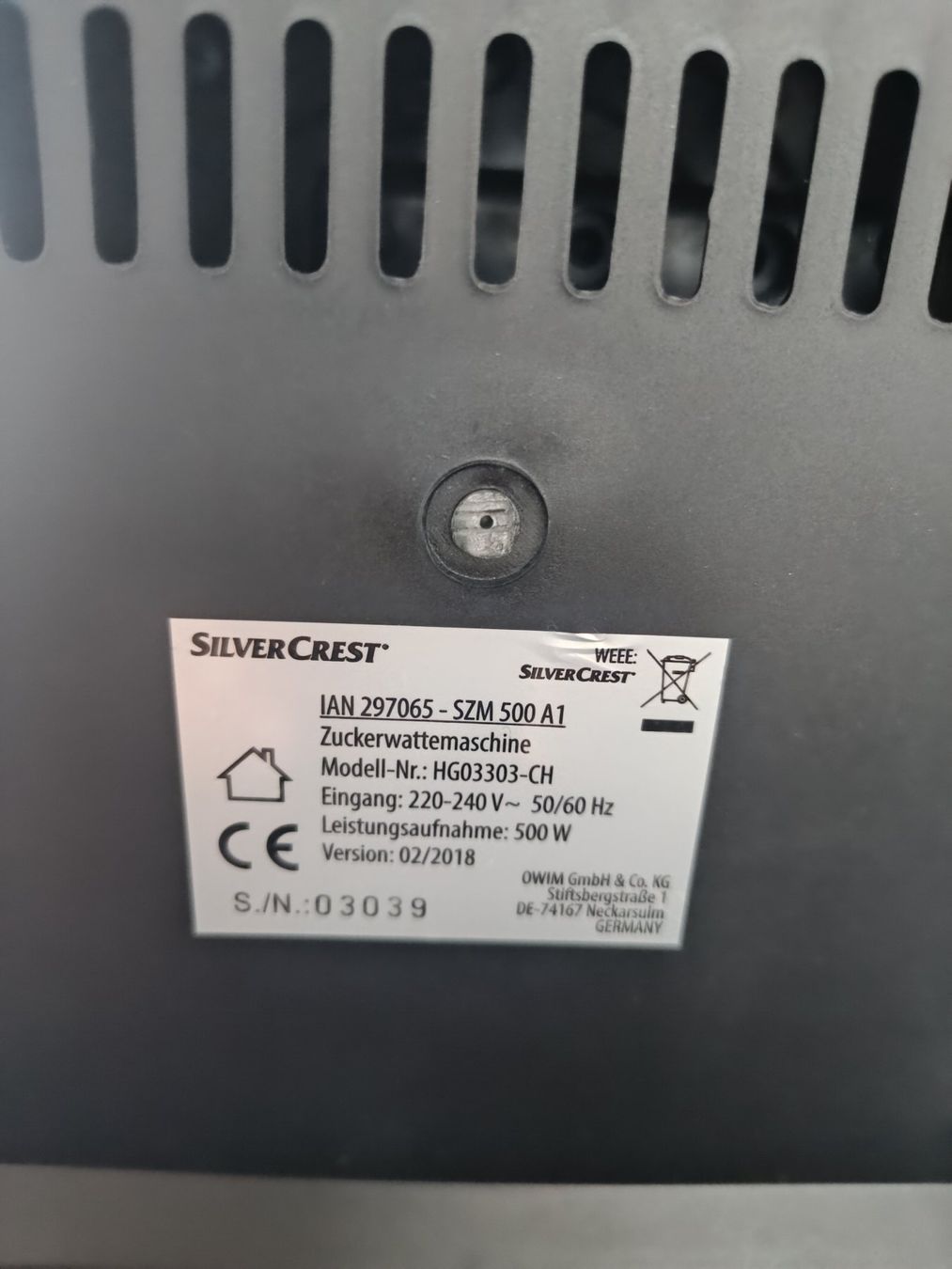 SilverCrest Elettrodomestici da cucina: Zuckerwattenmaschine – Usato da Möriken AG venduto da Brigitte111 1