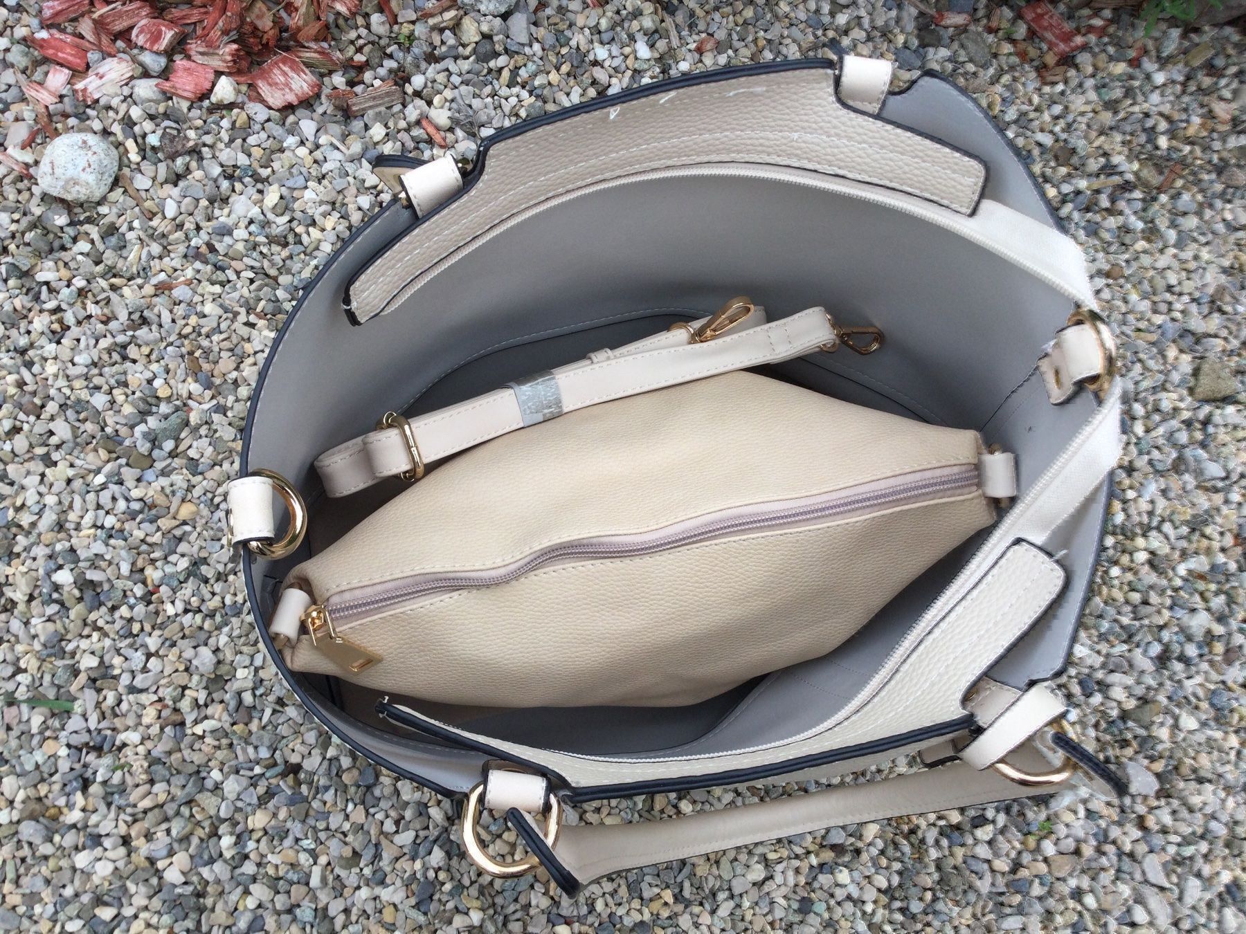 Taschen für Damen: Sac à main + Pochette beige clair AUREN – Neu und originalverpackt aus Agiez von chouchanelle 6