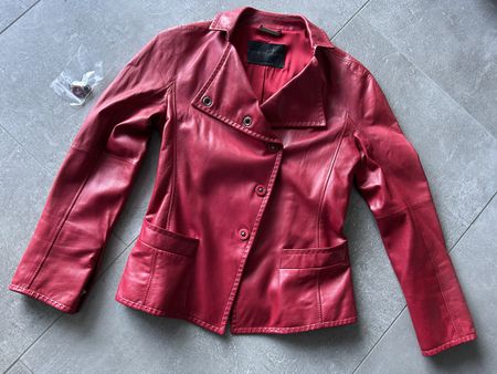 GIORGIO ARMANI LAMMLEDER - JACKE mit SEIDE