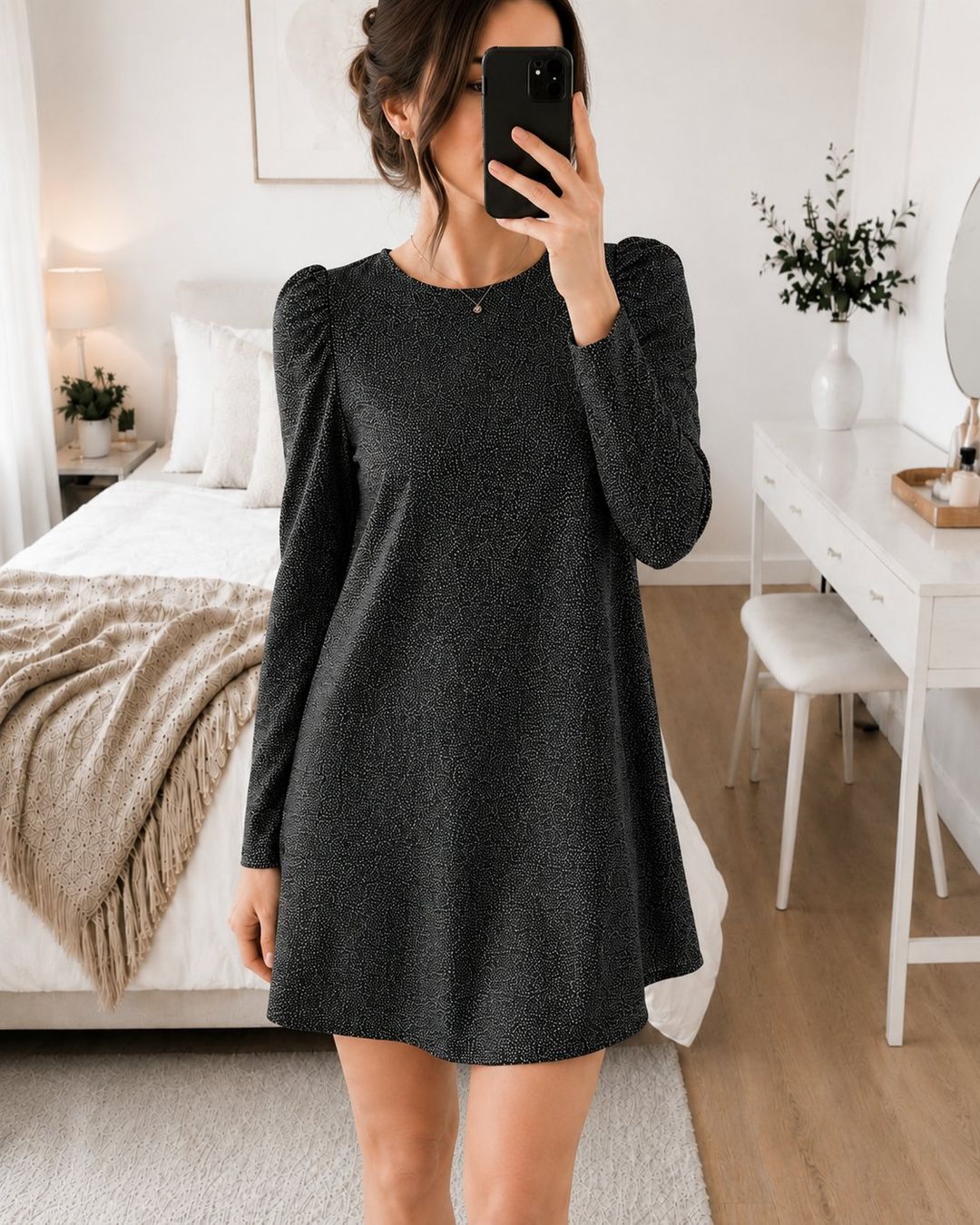 Robes: Schwarzes Kleid Langarm elegant – D'occasion à Fully par VaneaSelection